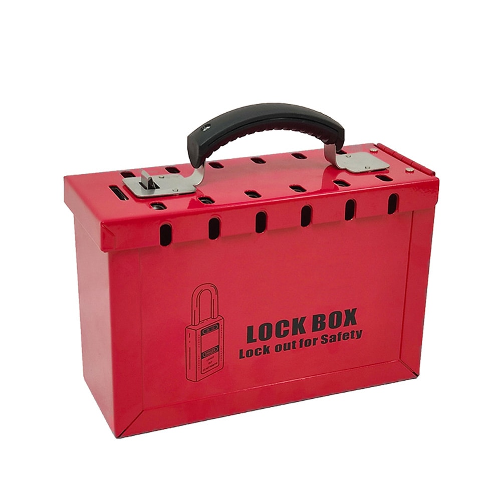 セーフラン安全用品 グループロックアウト用ボックス 赤 J2604 1個(ご注文単位1個)【直送品】