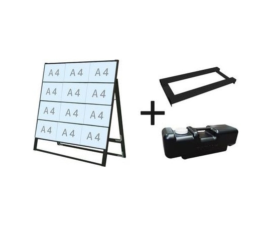 常磐精工 ブラックカードケーススタンド看板 A4横12片面 ウエイトアーム・水タンクセット BCCSK-A4Y12K-3SET 1個（ご注文単位1個）【直送品】