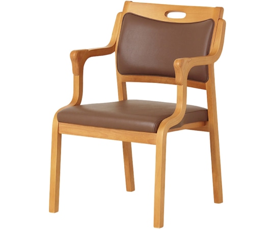 貞苅椅子製作所 スタッキングチェア 半ひじ・グリップ付 1脚入 ライトブラウン×ブラウン Care-111-AC LB AL-BR 1脚（ご注文単位1脚）【直送品】