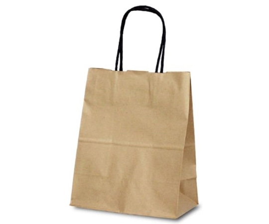 ベルベ 紙袋 自動紐手提袋 T-2 茶無地(黒紐) 200枚 1258 1ケース（ご注文単位1ケース）【直送品】