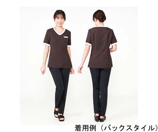 CML チュニックLDL-2101 ブラウン×ホワイト LL T100163LL 1着（ご注文単位1着）【直送品】