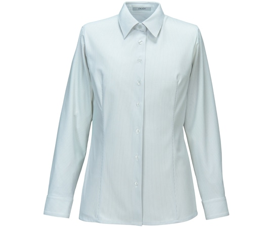 カーシーカシマ ENJOY 長袖シャツブラウス TRICOT STRIPE KNIT グレー 19号 EWB875 1枚（ご注文単位1枚）【直送品】