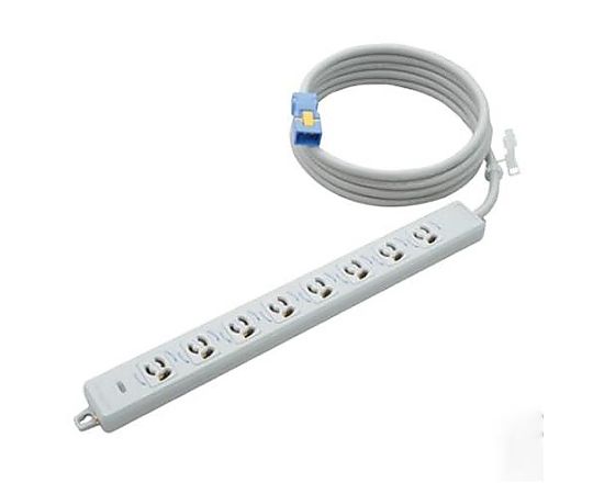 アズワン AC125V/15Ax 3m タップ(8口・ハーネスプラグ/抜け止 EA815GK-281 1個(ご注文単位1個)【直送品】