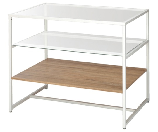 アズワン 3段テーブルH100cm ホワイト トロッコ無 61-798-9-4 1台（ご注文単位1台）【直送品】