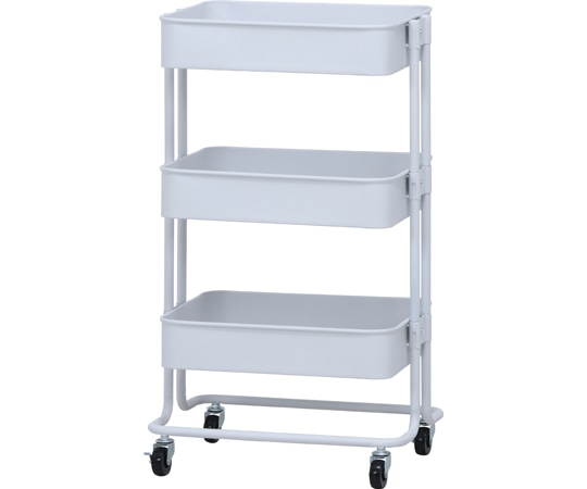 不二貿易 キッチンワゴン バスケット3段 ホワイト 14266 1個（ご注文単位1個）【直送品】