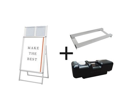常磐精工 ポスターグリップスタンド看板カタログケース付(屋内用) A1片面シルバー ウエイトアーム・水タンクセット PGSKK-A1KS-3SET 1個（ご注文単位1個）【直送品】