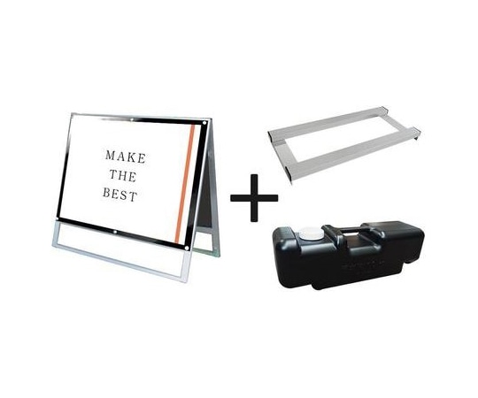 常磐精工 ポスター用スタンド看板マグネジ B1横ロウ両面ブラック ウエイトアーム・水タンクセット PSSKMN-B1YLRB-3SET 1個（ご注文単位1個）【直送品】