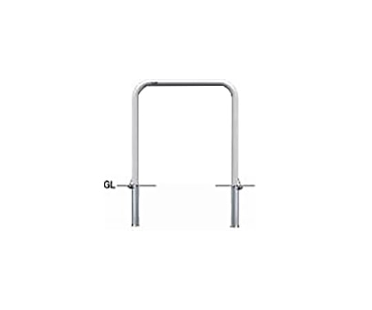 サンポール ステンレス アーチ型車止め 差込式フタ付 φ42.7(t2.0)×W700×H650mm AA-42SF7-650 1台(ご注文単位1台)【直送品】