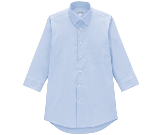 ボンマックス メンズレギュラーカラー七分袖シャツ サックス LL FB5056M 1枚（ご注文単位1枚）【直送品】