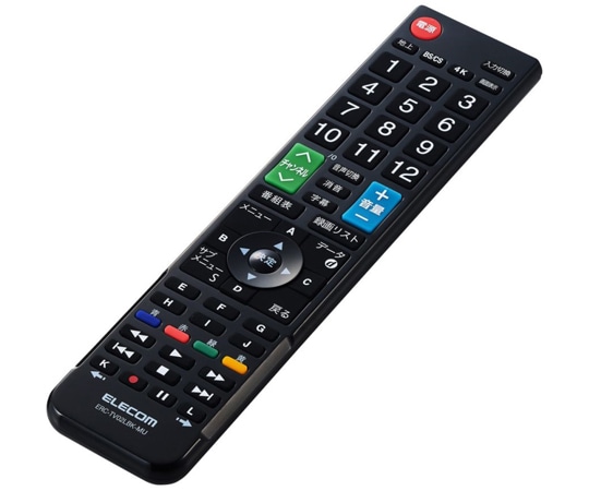 エレコム かんたんTVリモコン 12メーカー対応 ブラック ERC-TV02LBK-MU 1個（ご注文単位1個）【直送品】