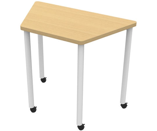 アール・エフ・ヤマカワ 研修用台形キャスターテーブル W800×D450 ナチュラル RFJDC-8045DNA 1台(ご注文単位1台)【直送品】