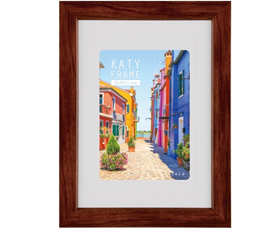 万丈 ケイティフレーム 2L判 ブラウン KT-2L-BR 1個(ご注文単位1個)【直送品】