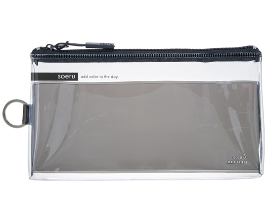 LIHITLAB SOERU クリヤーペンケース ブラック A8100-24 1個(ご注文単位1個)【直送品】
