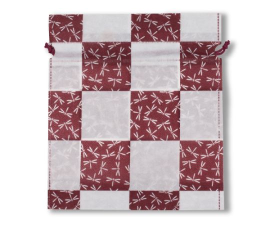 三和 不織布巾着C蜻蛉柄 ワインレッド 1箱(1000枚入) SW2528CHTB-WR 1箱(ご注文単位1箱)【直送品】