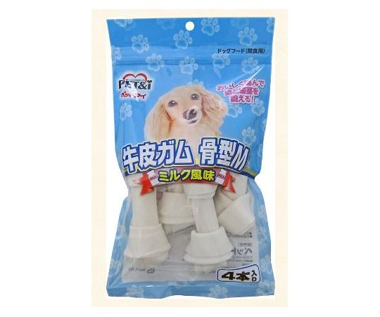 ペットアイ 牛皮ガム 骨型M ミルク風味 4本  1個（ご注文単位1個）【直送品】