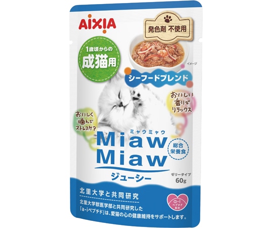アイシア MiawMiawジューシー シーフードブレンド60g  1個（ご注文単位1個）【直送品】