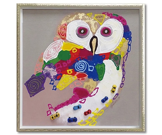 ユーパワー オイル ペイント アート｢カラフル オウル(Mサイズ)｣ OP-18031 1個（ご注文単位1個）【直送品】