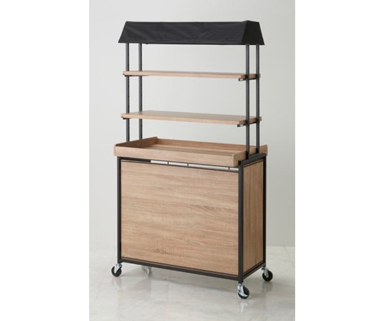 アズワン 【什器セットまるごと購入】ハコマルシェセット 黒テント/上部ラスティック 棚2段 61-805-4-1 1セット（ご注文単位1セット）【直送品】