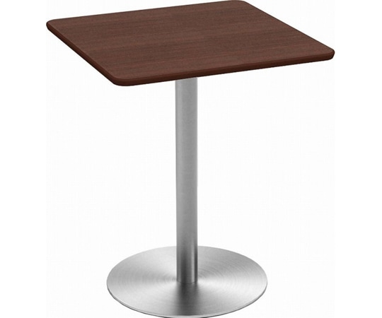 Y2K カフェテーブル 60cm 角 ステンレス丸脚 ダークブラウン  1個（ご注文単位1個）【直送品】