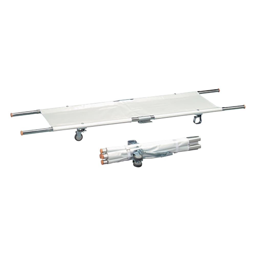 アズワン 担架 四つ折り・取手伸縮型・キャスター付き スチール 9.4kg MT-15 1台（ご注文単位1台）【直送品】