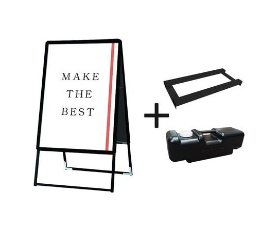 常磐精工 ポスターグリップスタンド看板 屋内用 A1両面ブラック ウエイトアーム・水タンクセット PGSK-A1RB-3SET 1個（ご注文単位1個）【直送品】