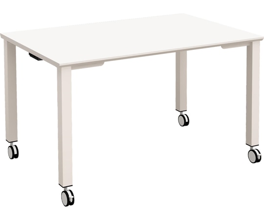 Y2K TASテーブル キャスター仕様 1280 ホワイト/ホワイト 1台(ご注文単位1台)【直送品】