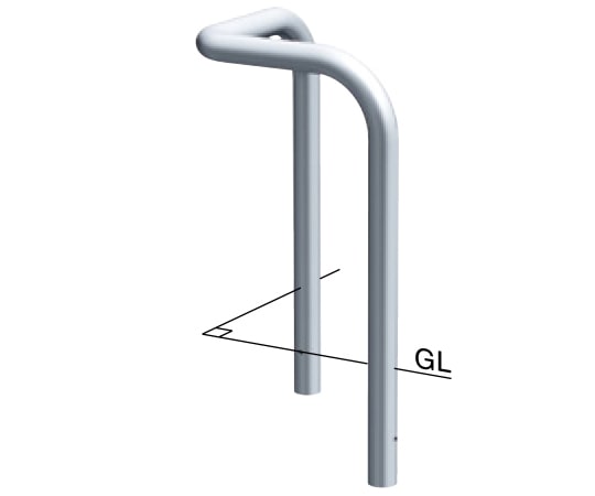 サンポール ステンレス コーナーアーチ 車止め 固定式 φ60.5(t3.0)×W600×W600×H650mm AA-7UR6-650 1台(ご注文単位1台)【直送品】