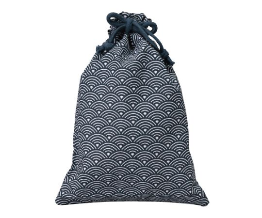 三和 和風柄巾着(青海波)小 ネイビー 1箱(500枚入) VN1726-2DB 1箱(ご注文単位1箱)【直送品】