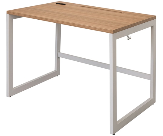 アール・エフ・ヤマカワ リスム デスク W1000×D700 ウォルナット×ホワイト脚 2ヶ口コンセント付き RFFLD-1070DM-WL 1台(ご注文単位1台)【直送品】