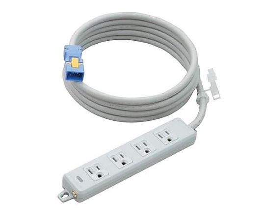 アズワン AC125V/15Ax 5m タップ(4口・ハーネスプラグ) EA815GK-212 1個(ご注文単位1個)【直送品】