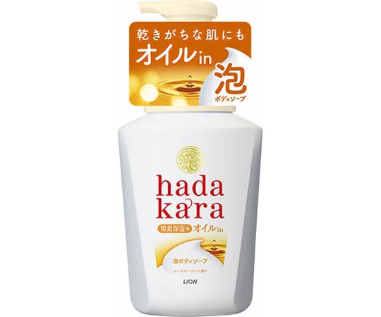 ライオン hadakara(ハダカラ)ボディソープ 泡で出てくる オイルインタイプ ローズガーデンの香り 本体 530ml  1個（ご注文単位1個）【直送品】
