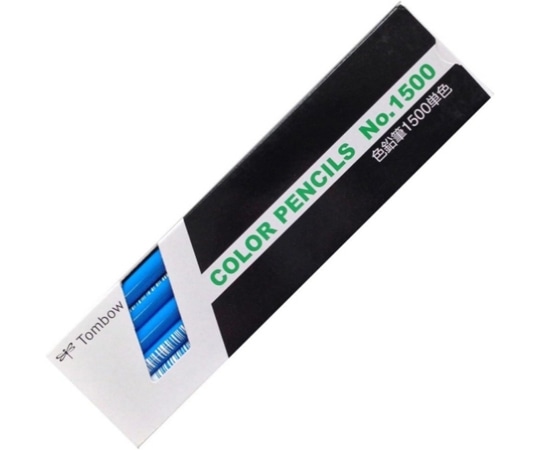 トンボ鉛筆 色鉛筆 1500 単色 うすあお 薄青 1ダース(12本入) 1500-14 1ダース(ご注文単位1ダース)【直送品】