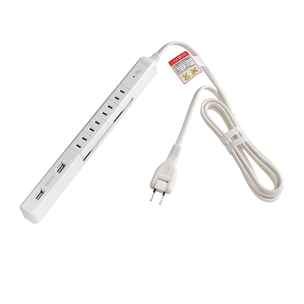 ELPA 4P2mスリム回転USBタップ ホワイト WBS-SL402USB(W) 1個(ご注文単位1個)【直送品】