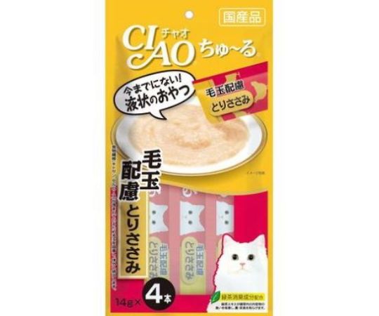 いなばペットフード CIAO ちゅ~る 毛玉配慮 とりささみ 14g×4本 SC-104 1個（ご注文単位1個）【直送品】