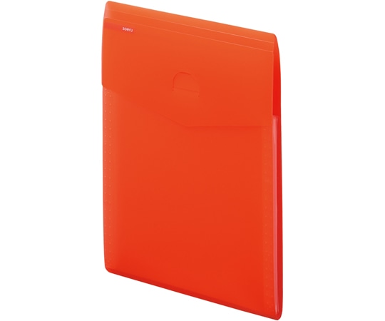 LIHITLAB SOERU スリムドキュメントファイル(タテ型)4仕切(5ポケット) サニーレッド A8710-3 1冊(ご注文単位1冊)【直送品】