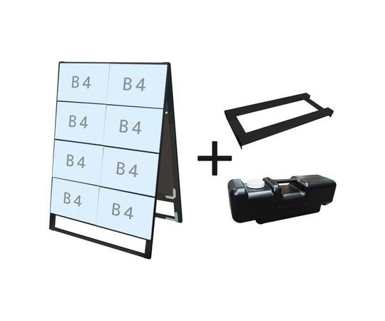 常磐精工 ブラックカードケーススタンド看板 B4横16両面 ウエイトアーム・水タンクセット BCCSK-B4Y16R-3SET 1個（ご注文単位1個）【直送品】