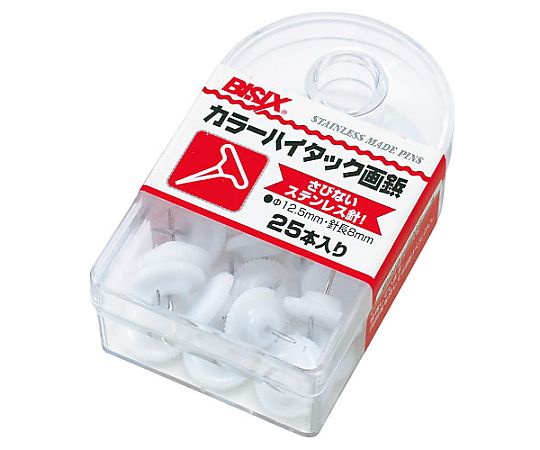 ミツヤ カラーハイタック画鋲 白 25本×5箱入 BX1-6-WH 1ケース（ご注文単位1ケース）【直送品】