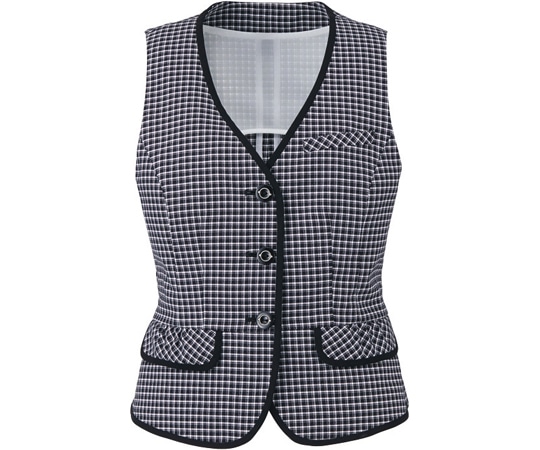 カーシーカシマ ENJOY ベスト MINI CROSS CHECK ブラック 15号 ESV460 1枚（ご注文単位1枚）【直送品】