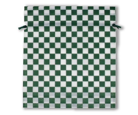 三和 不織布市松柄巾着 ダークグリーン 1箱(1000枚入) SW2528IC-DG 1箱(ご注文単位1箱)【直送品】