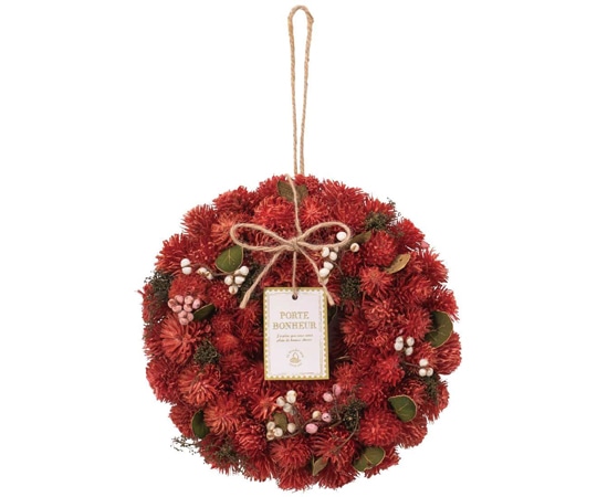 アズワン ベリーリース(造花) 直径24cm 春の玄関ドア飾り 33-18-9-1 1個(ご注文単位1個)【直送品】