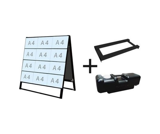常磐精工 ブラックカードケーススタンド看板 A4横24両面 ウエイトアーム・水タンクセット BCCSK-A4Y24R-3SET 1個（ご注文単位1個）【直送品】