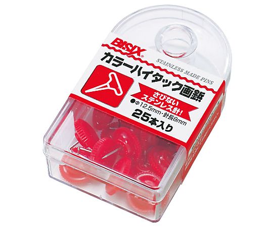 ミツヤ カラーハイタック画鋲 赤 25本×5箱入 BX1-6-RD 1ケース（ご注文単位1ケース）【直送品】