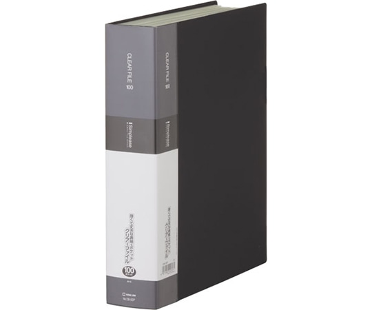 キングジム シンプリーズ クリアーファイル 100P 黒 136-5SP 1冊(ご注文単位1冊)【直送品】