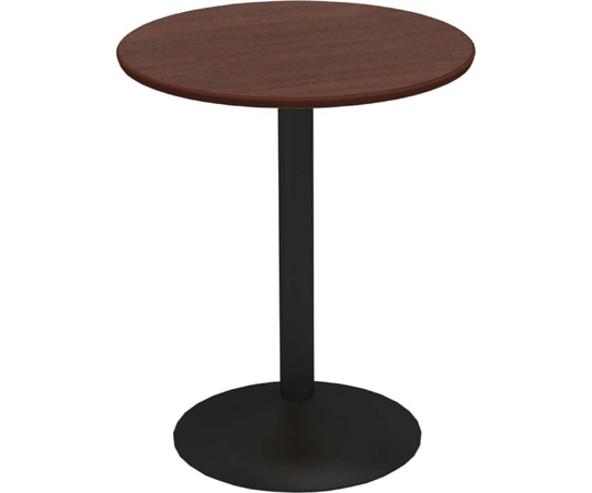 Y2K カフェテーブル 60cm 丸 スチール丸脚ブラック ダークブラウン  1個（ご注文単位1個）【直送品】