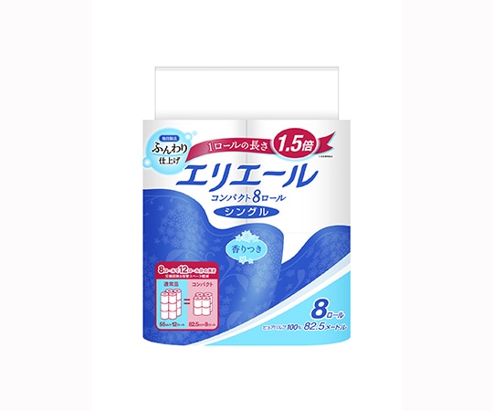 エリエール(大王製紙) エリエールトイレットティシューコンパクト(シングル)1ケース(8ロール×8パック) 20823283 1ケース(ご注文単位1ケース)【直送品】