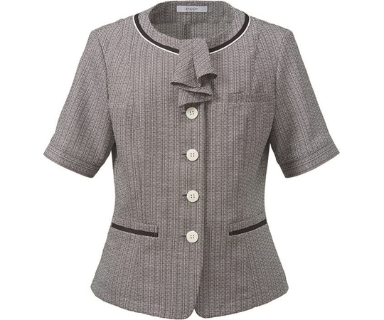 カーシーカシマ ENJOY オーバーブラウス PURE TWEED PLUS グレー 19号 ESA833 1枚（ご注文単位1枚）【直送品】