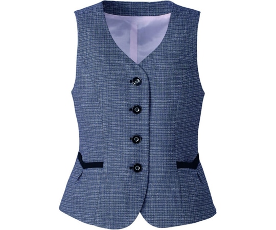 カーシーカシマ ENJOY ベスト TWEEDY CHECK ピンク 17号 EAV684 1枚（ご注文単位1枚）【直送品】