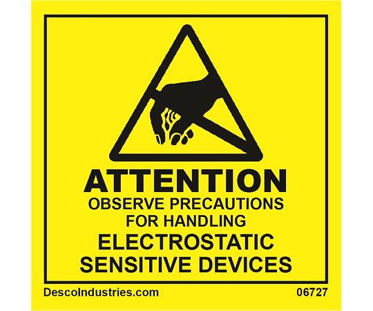 DESCO ラベル ｢ATTENTION｣ MIL 129N 500枚 06727 1巻 (ご注文単位1巻)【直送品】