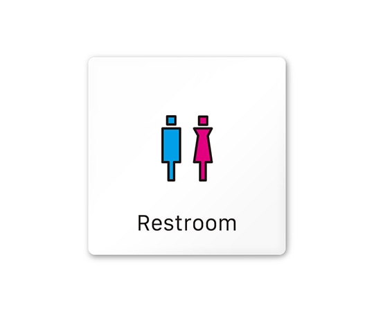 フジタ 室名札 白マットアクリル150角 会社向け Vivid トイレ AC-1515 OA-IM3-0102 1枚(ご注文単位1枚)【直送品】