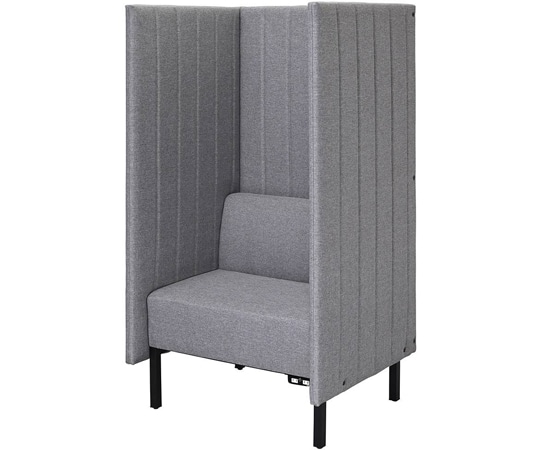 アール・エフ・ヤマカワ カッコ ファブリックソファ W800×H1500 ライトグレー 両側パネルタイプ コンセント付き RFFBS-8015LGR-NC 1台（ご注文単位1台）【直送品】